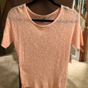 Old Navy pale orange burnout short sleeved sweater